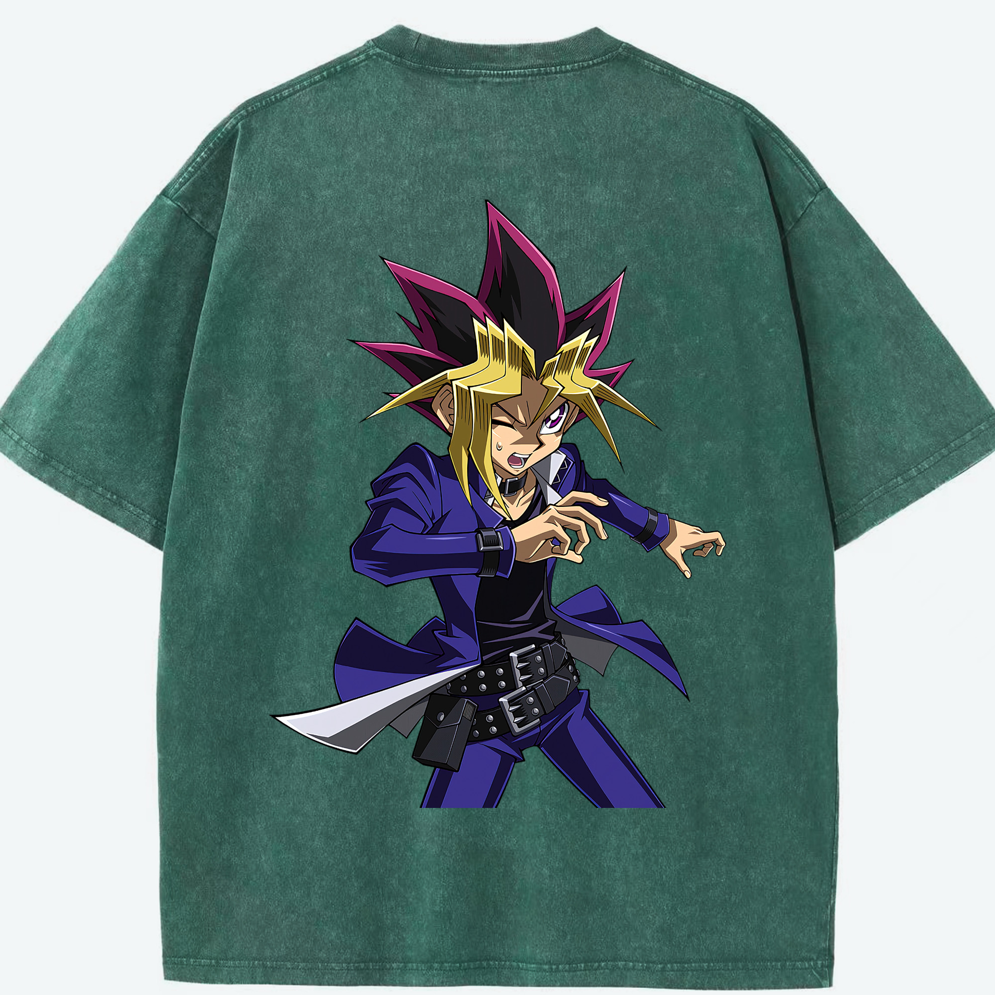 （画像用） 遊☆戯☆王 Yu-Gi-Oh! 綿100% ヴィンテージ風 半袖Tシャツ（背面プリント）